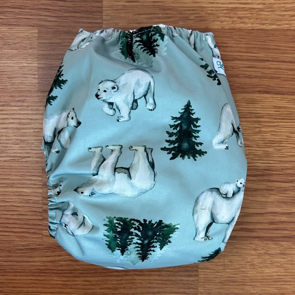 Polar Bear Print Pocket Diaper EUC - Picture 3 of 7